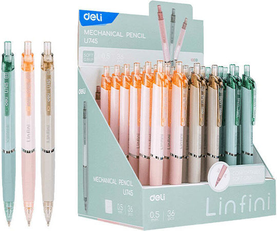 Deli Μηχανικό Μολύβι Linfini 0.5mm 3 Χρώματα 1 Τμχ