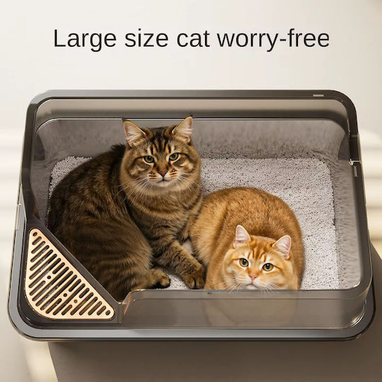 Pet's Choice Ecktoilette Für Katzen Grau M60 x B40 x H27cm