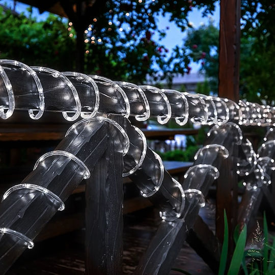 Solar Christmas Tube Lights Cold White 10m