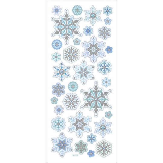 Folia Weihnachtsaufkleber Set Anaglyfa Metallotypia 4 Blätter 10x23cm
