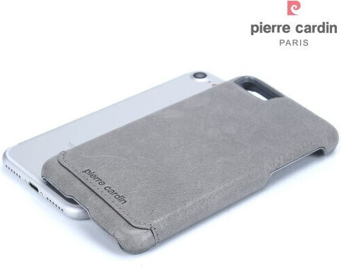 Pierre Cardin Umschlag Rückseite Leder Gray (iPhone SE 2022/2020/8/7)