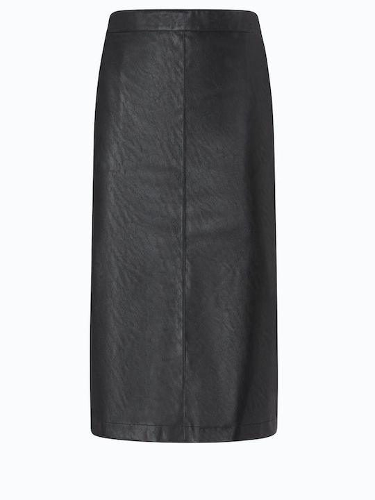 Leder Bleistift Damenrock Schwarz