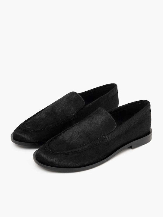 Damen Mokassins aus Leder in Schwarz Farbe
