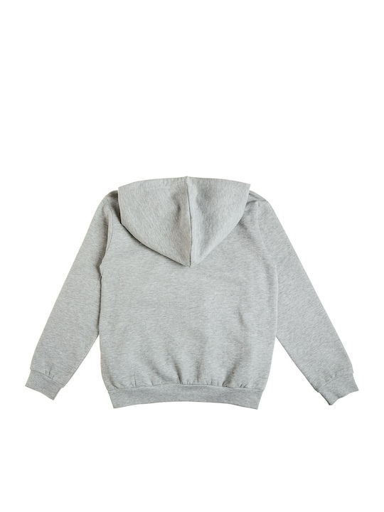 Kinder-Sweatshirt Strickjacke mit Kapuze und Taschen Grau