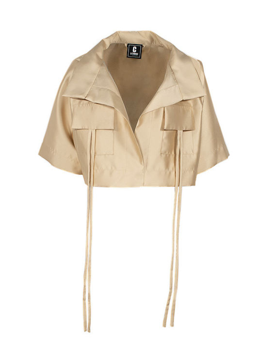 Damen Bolero Beige Gold