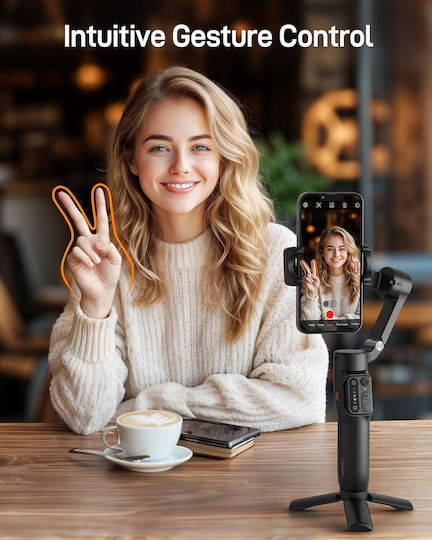 Hohem Isteady X3 Se Stabilizator Mecanic Automat Cu Stabilizare Pe 3 Axe Design Ușor Pliabil Compact Stabil Detașabil Telecomandă Durată A Bateriei De 11 Ore Ideal Pentru Vlogging Călătorii Negru