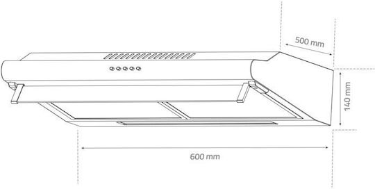 Albatros H10P ECO+ Standard Hotă 60cm Albă