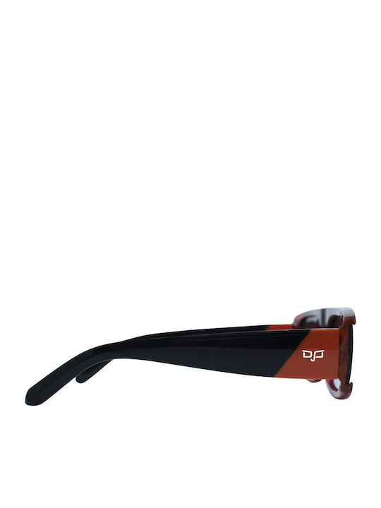 OJO Sunglasses Square Oeil Women's Sunglasses with Horn-Rimmed Frame Black / Orange Gradient