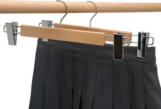 Humero Cuiere de Dulap pentru Pantaloni din Lemn Bej 50 Bucăți