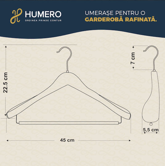 Humero Κρεμάστρα Ρούχων Ξύλινη Καφέ 50τμχ