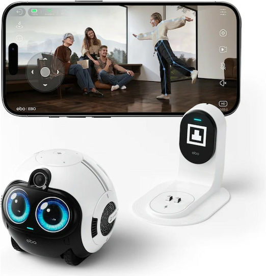 Enabot EBO Max FamilyBot IP Robot Companion Cameră Wi-Fi 4K cu Baterie și Comunicare Bidirecțională