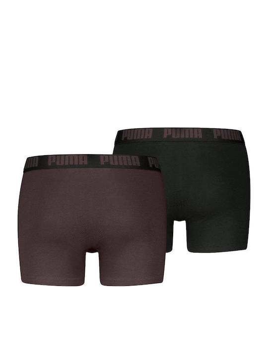 PUMA Everyday Basic Herren Boxershorts Chocolate / Schwarz 2Pack