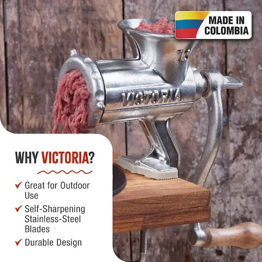 Victoria Mașină de tocat carne manuală din fontă 17cm