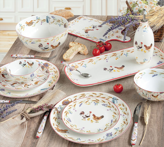 Easy-Life Country Life Servierschale Rund aus Porzellan