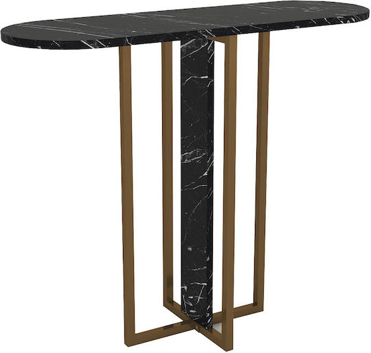 Consolă din Lemn și Marmură Black Marble L90xL29.6xÎ75cm