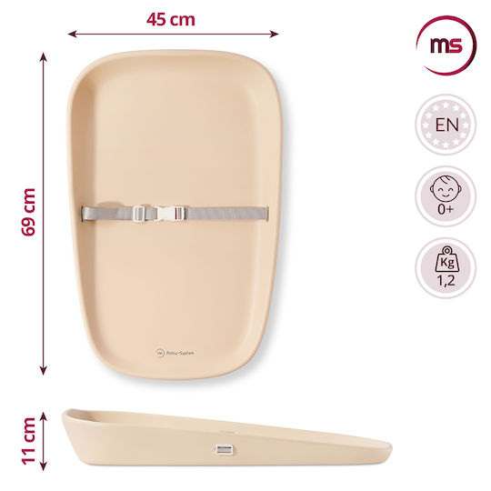 Moby System Σκληρή Αλλαξιέρα Beige για Κρεβάτι 45x69cm