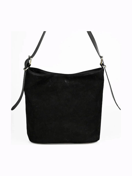 Damentasche Schulter Crossbody Wildleder Schwarze