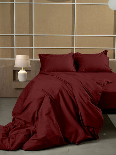 Sunshine Omnia Подредба Чаршафи King Size 280x300см Бордо 4 Бройки