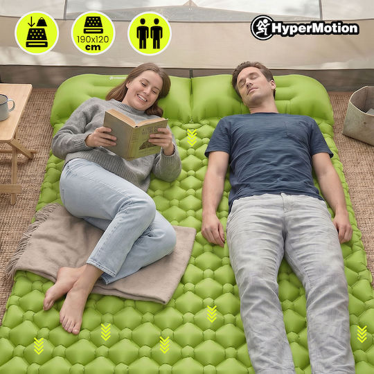 HyperMotion Doppeltes Camping Schlafmatte 190x120cm Dicke 5,5cm Grüne