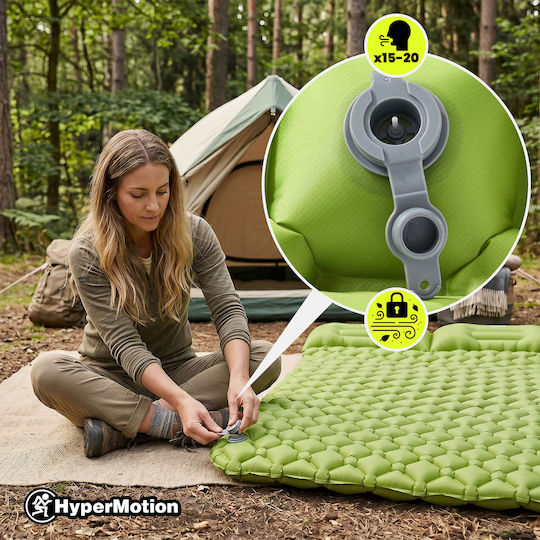 HyperMotion Doppeltes Camping Schlafmatte 190x120cm Dicke 5,5cm Grüne