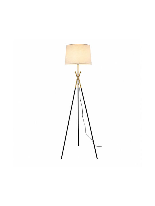 Artekko Stehlampe mit Lampenbirnensockel E27 Schwarz