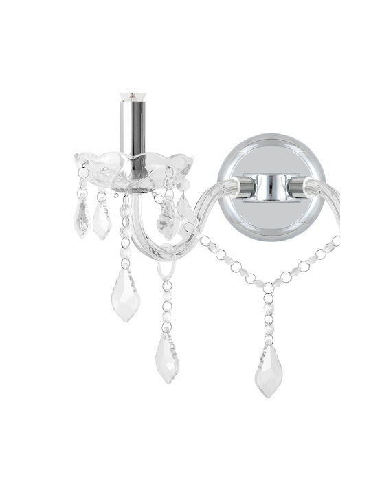 Artekko Φωτιστικό Τοίχου Ασημί 36x22x28εκ.
