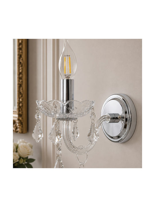 Artekko Modern Wall Lamp with E14 Silver Socket 24x23x23cm