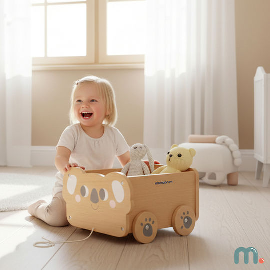 Mamabrum Kinder Spielzeugkiste Aus Holz Beige 30x26x19cm