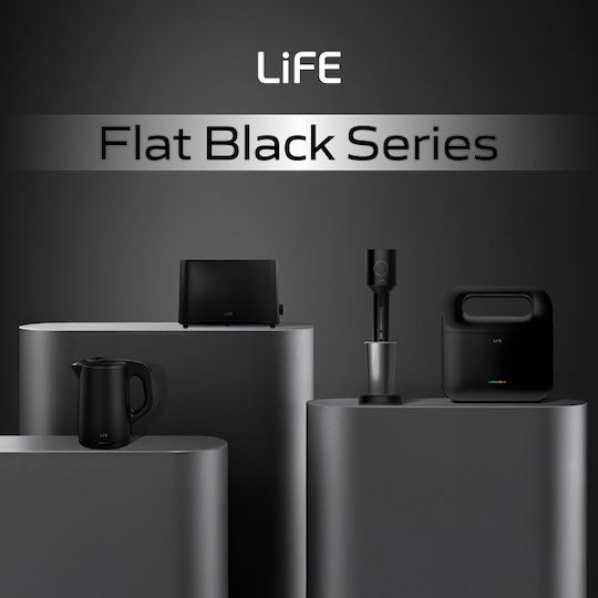 Life Gisves Електрическа гръцка кана за кафе 1000W с Капацитет 2.5lt Черен