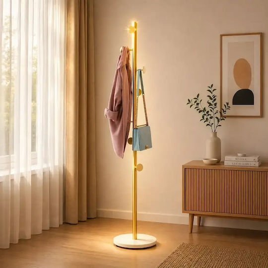 Freistehende Kleiderständer Metallisch Gold x32x170cm