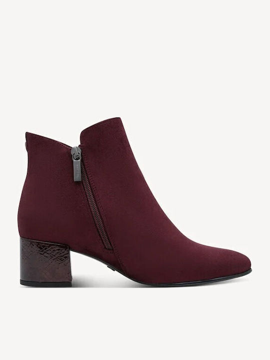 Damen Stiefeletten mit Absatz Burgundisch