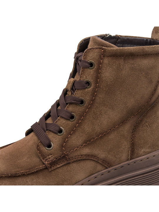 Leder Damen Kampfstiefel Tabac Braun
