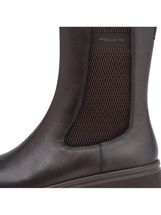 Leder Damen Stiefeletten Braun