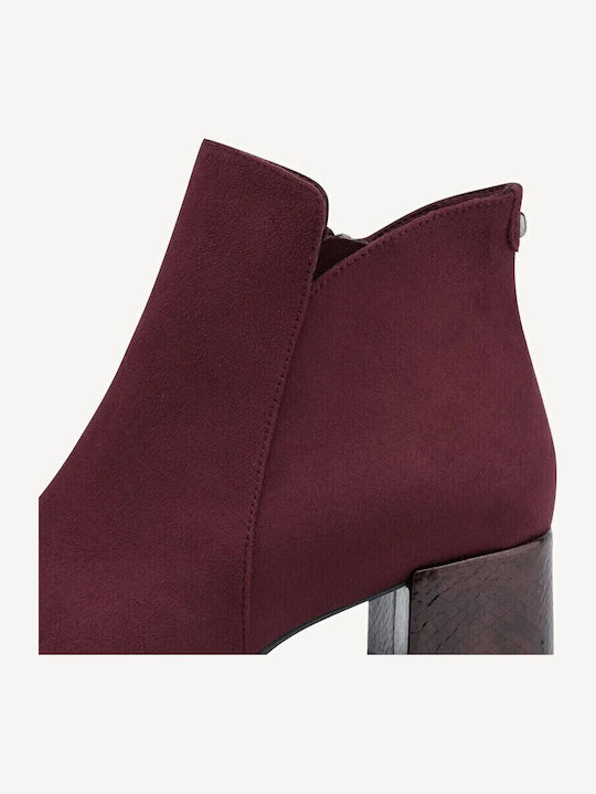 Damen Stiefeletten mit Absatz Burgundisch
