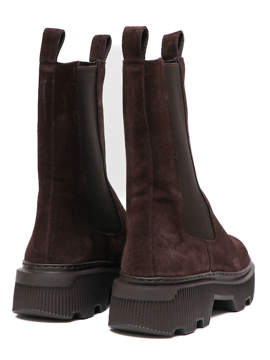 Damen Chelsea-Stiefel aus Wildleder Braun