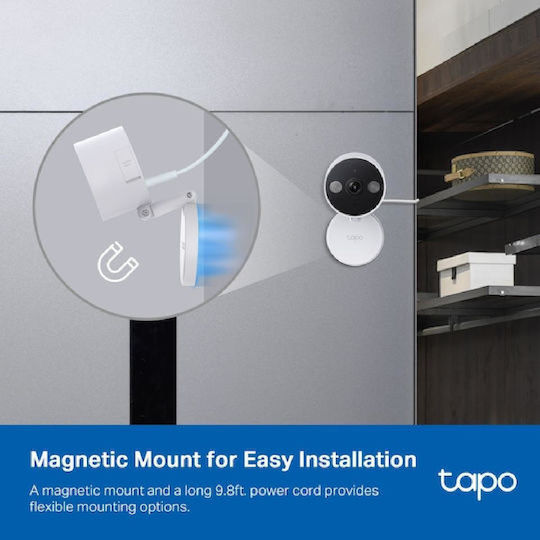 TP-LINK Tapo C120 v1.2 IP Surveillance Camera Wi-Fi Full HD+ 4MP Waterproof with Two-Way Communication and 2.8mm Lens