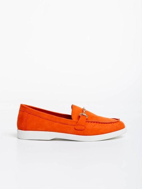 Loafers Dama Din Piele În Culoare Portocalie