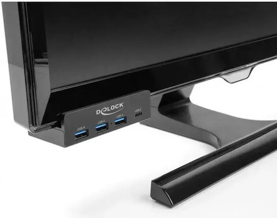 DeLock USB-Hub 4 Anschlüsse USB 3.0 mit Anschluss an einen Computer USB-C