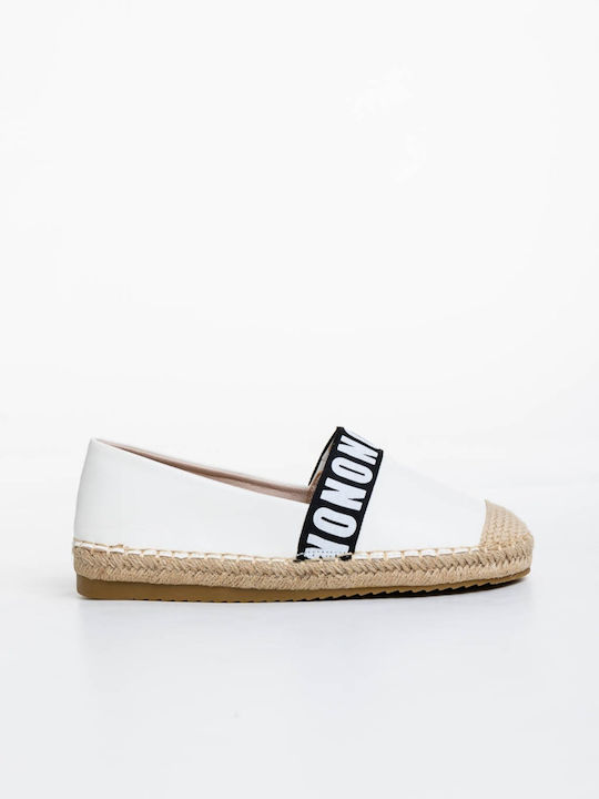 Espadrile Dama Din Piele În Culoare Albă