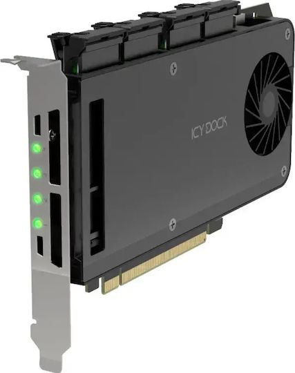 Κάρτα Icy Dock Adapter 4 X M.2 Nvme Ssd Mobile Rack Adapter Card