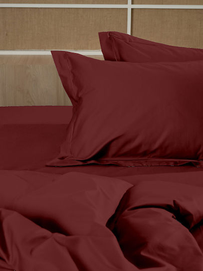 Sunshine Σετ Μαξιλαροθήκες Oxford Bordeaux 50x70εκ.