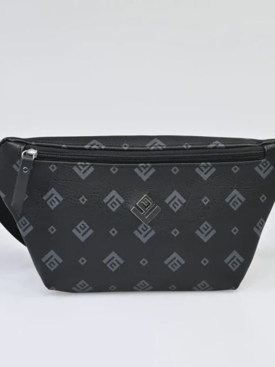 Signature Women's Crossbody Bag from Synthetic Leather Black