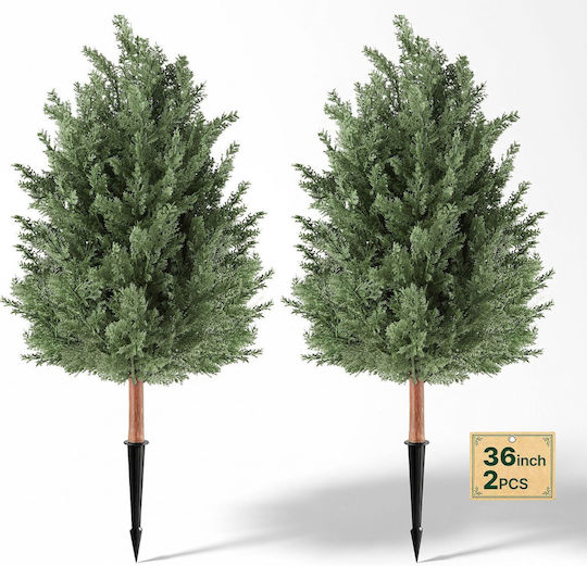 Vevor Set 2 Artificial Cedar Shrubs Topiary 91.4 Cm Ddmjcrgxj36i05mfo001v0