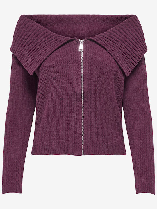 Women's Off-Shoulder Long Sleeve Burgundy Blouse