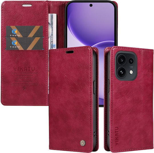 Yikatu Yk-006 Book Case Wine Red Oppo Reno16 5G Reno16 Pro 5G