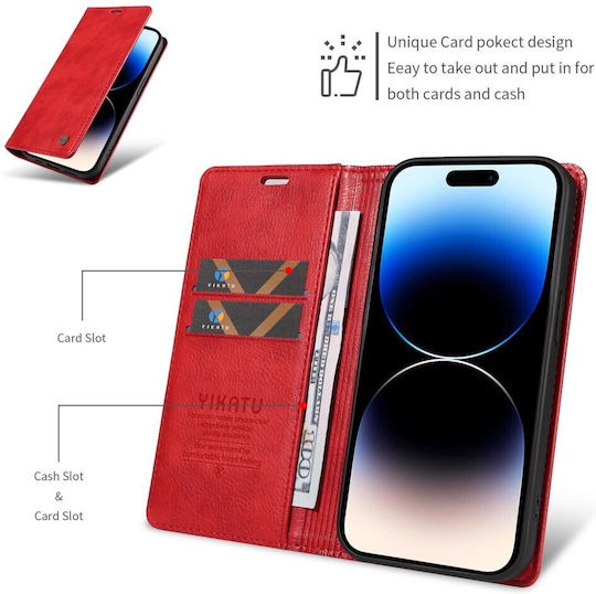 Yikatu Yk-006 Book Case Red Oppo Reno16 5G Reno16 Pro 5G