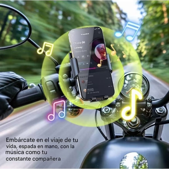 Suport de Telefon Mobil pentru Motocicletă cu Braț Reglabil pentru Ghidon