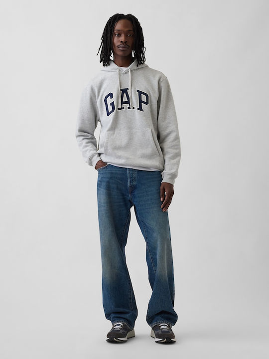 Φούτερ με Κουκούλα Light Heather Grey
