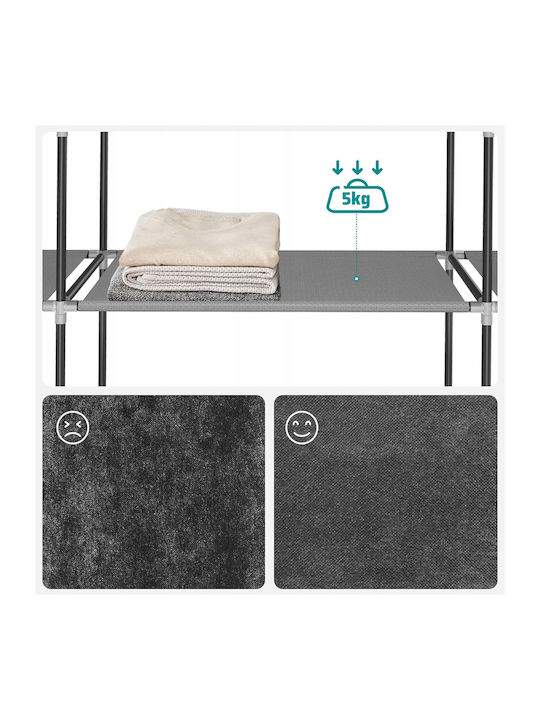 Dulap Din Material Cu Fermoar Și Rafturi În Culoare Gri 165x42x165cm Dulap Din Material Cu Fermoar Și Rafturi În Culoare Gri 165x42x165cm