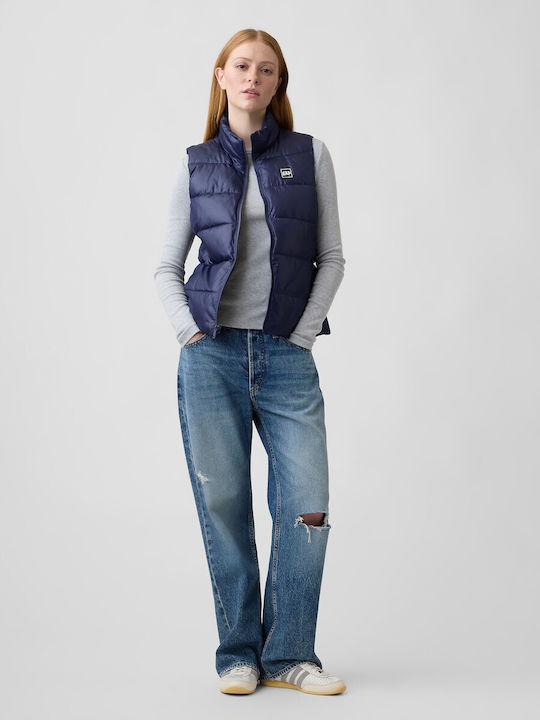 Women's Sleeveless Puffer Jacket for Winter Dark Night